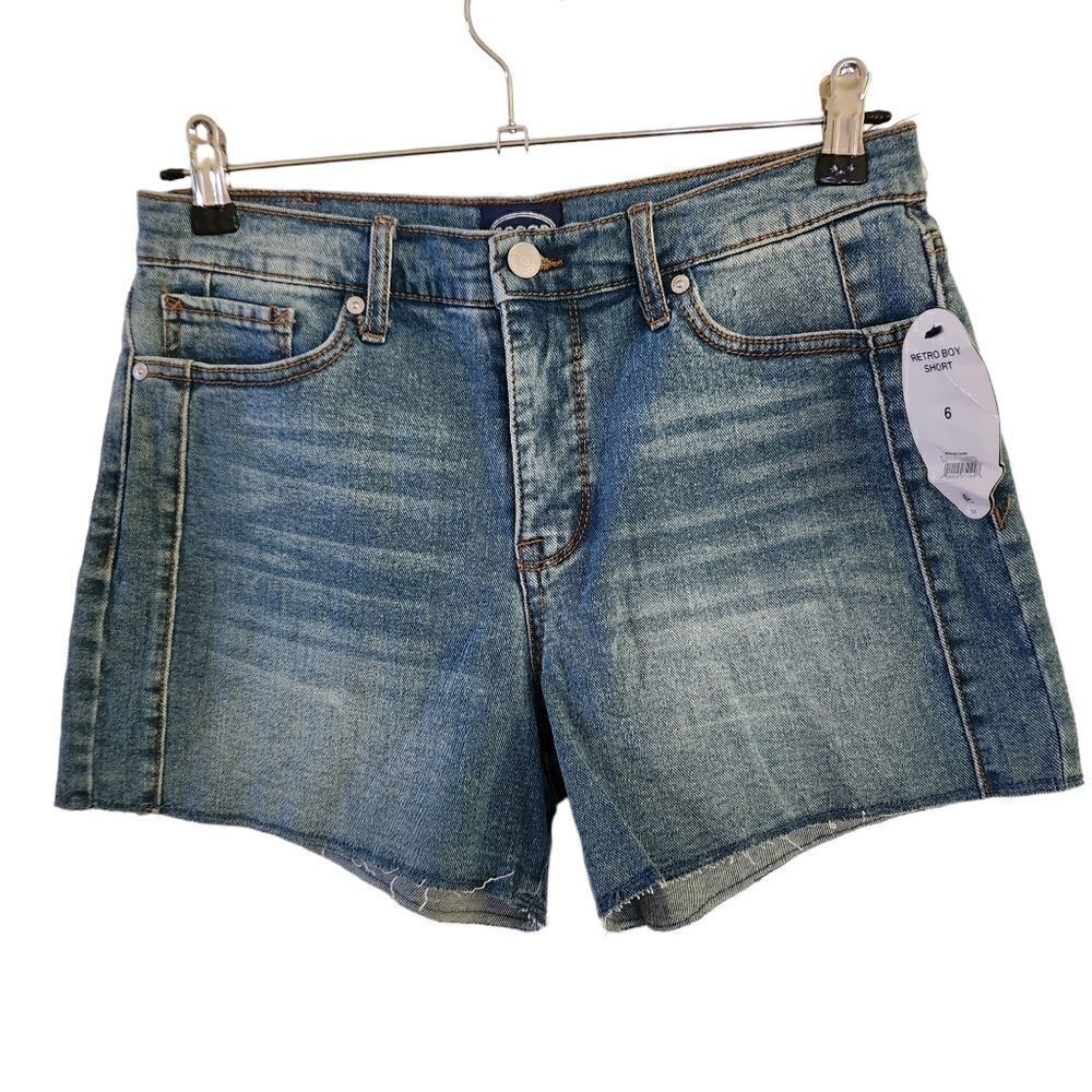 Scoop Retro Boy Short Denim Cutoff Size 6